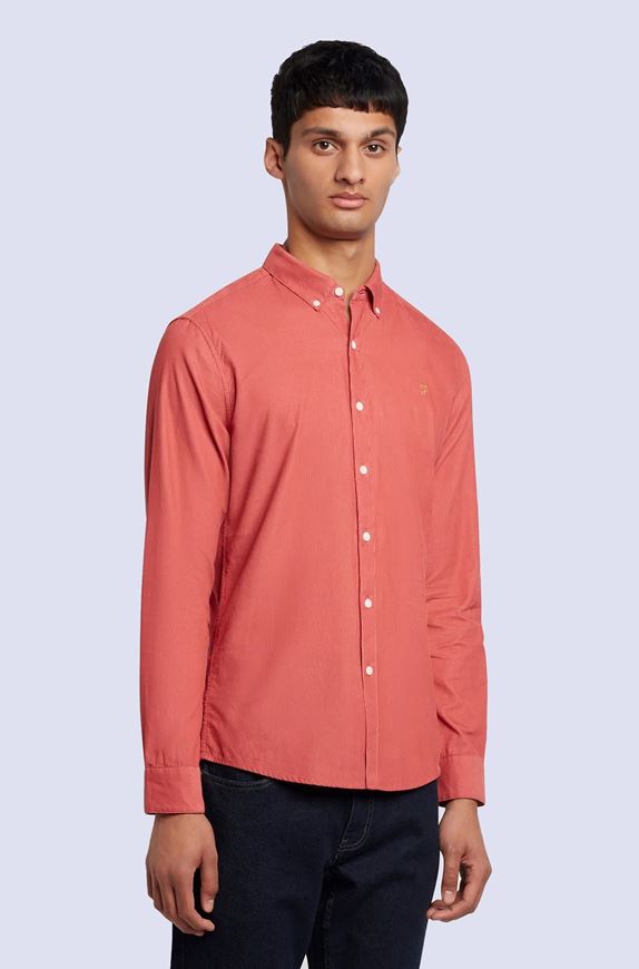 Image sur Fontella Slim Fit Corduroy Shirt In Dark Rose