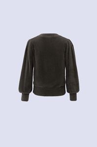 Picture of Fluffy Cardigan with Round Neck and Long Puff Sleeves