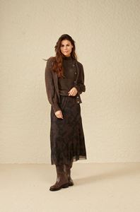 Picture of Fluffy Cardigan with Round Neck and Long Puff Sleeves