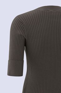 Picture of Ribbed Sweater with V-Neck and Half Long Sleeves