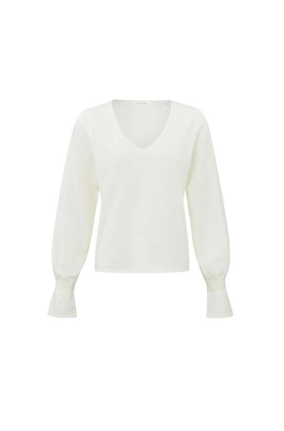 Image sur Sweater with V-neck and long trumpet sleeves