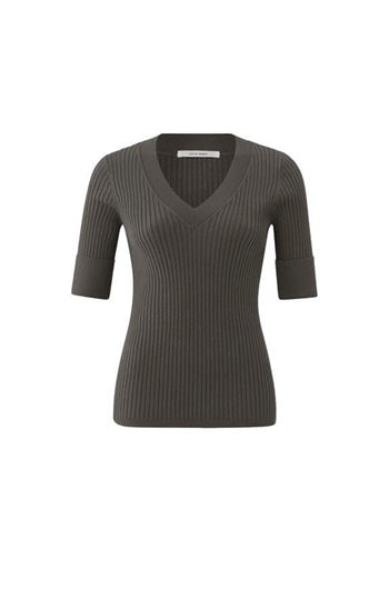 Picture of Ribbed Sweater with V-Neck and Half Long Sleeves